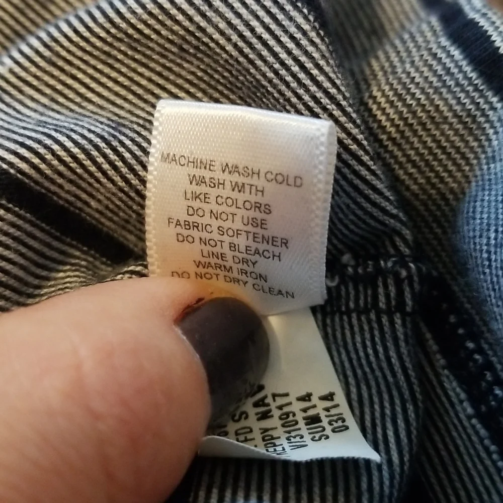 Banana Republic Light Gray and Navy Striped Polo